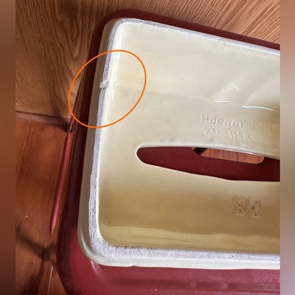 Vtg Royal Haeger 2 Piece Bathroom Set Tissue Cover Cup Ceramic Ivory Cream MCM - Picture 11 of 16